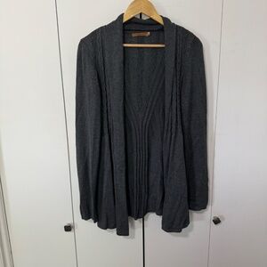 Belldini Open Front Knit Cardigan Women's XL Charcoal Grey Classic Casual